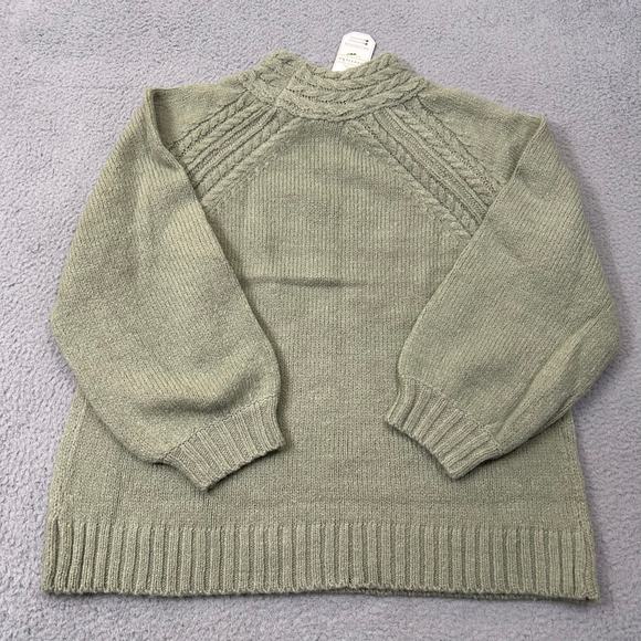 Loveriche Sweater Womens 1X Green Long Sleeve Chunky Knit Round Neck Sweater NEW - Picture 2 of 12